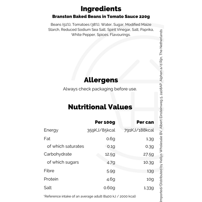 Branston Baked Beans in Tomato Sauce 24x220g