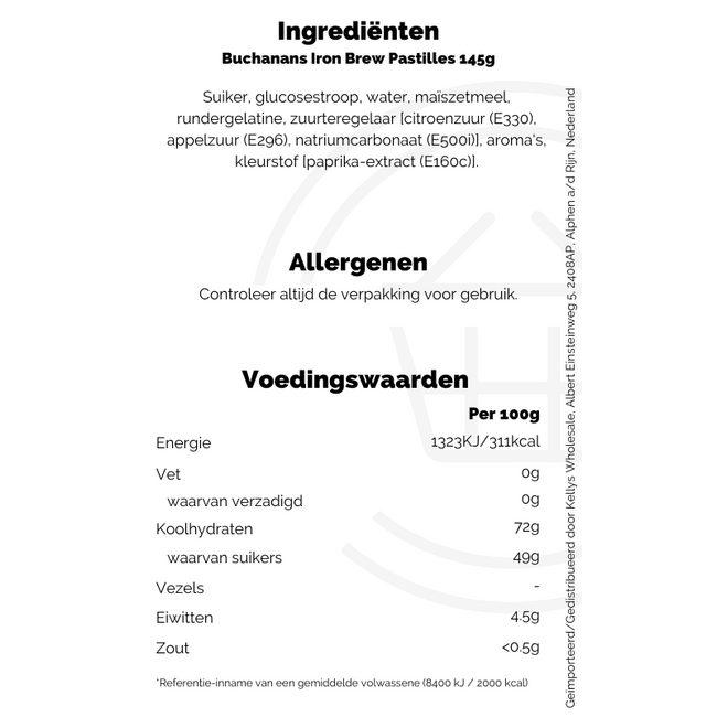Buchanans Iron Brew Pastilles 12x145g
