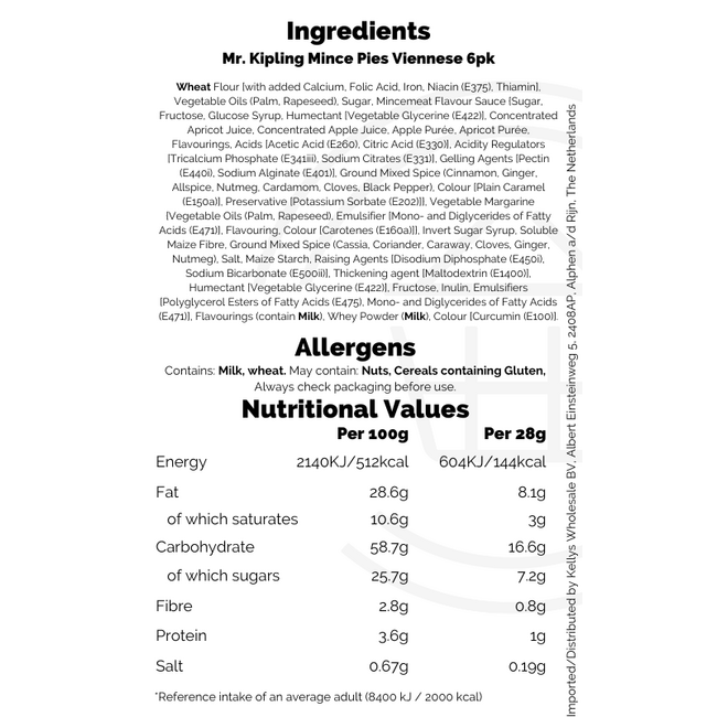 Mr. Kipling Mince Pies Viennese 10x6pk