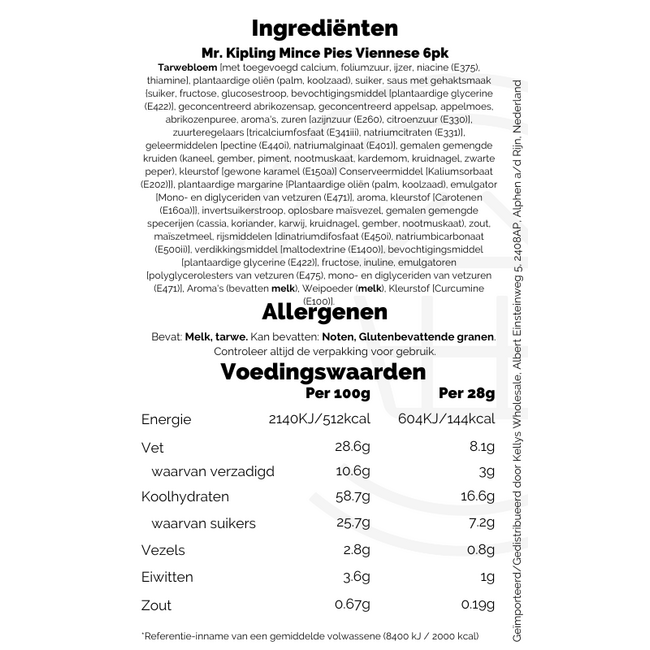 Mr. Kipling Mince Pies Viennese 10x6pk