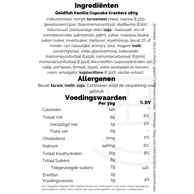 Goldfish Vanilla Cupcake Crackers 24x187g