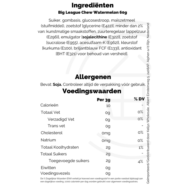 Big League Chew Watermelon 12x60g