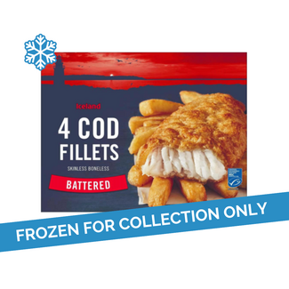 Iceland Iceland Battered 4 Cod Skinless Boneless Fillets 20x440g