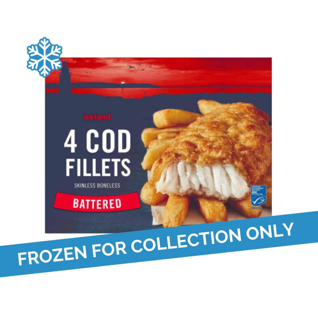 Iceland Battered 4 Cod Skinless Boneless Fillets 16 x 500g - Kellys ...