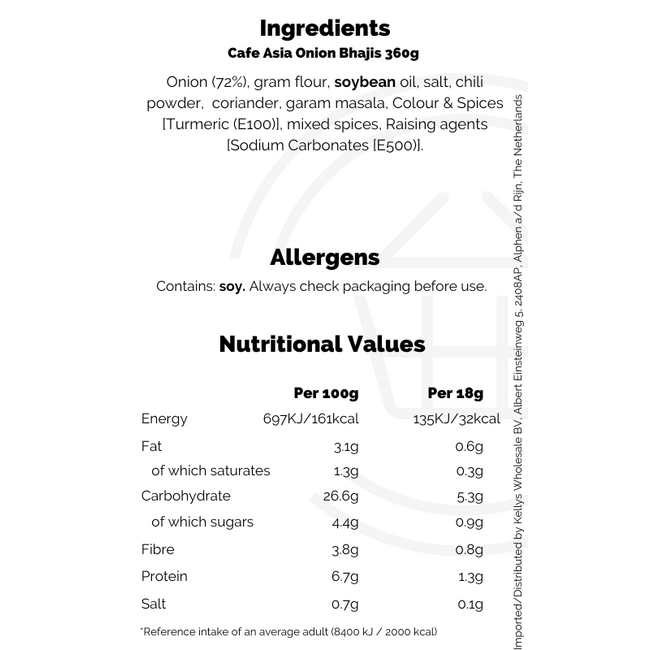 Cafe Asia Onion Bhajis 12x360g (20pcs)