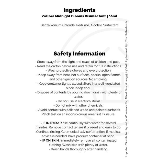Zoflora Midnight Blooms Disinfectant 12x500ml