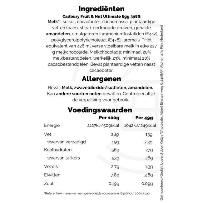 Cadbury Fruit & Nut Ultimate Egg 4x398G