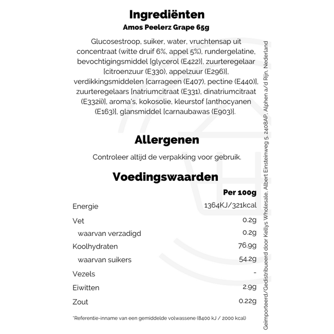 Amos Peelerz Grape 24x65g