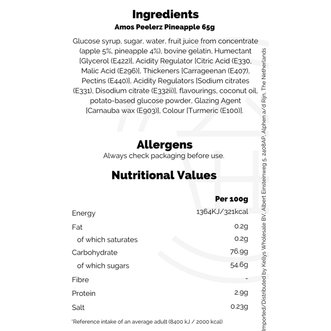 Amos Peelerz Pineapple 24x65g
