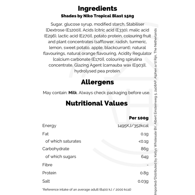 Shades by Niko Tropical Blast 18x150g