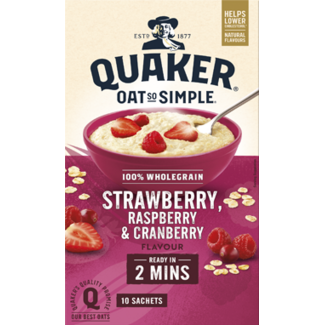 Quaker Quaker oat so simple strawberry raspberry & cranberry 6x10pk