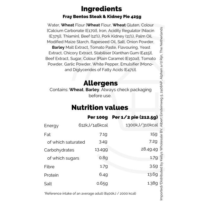 Fray Bentos Steak & Kidney 6x425g