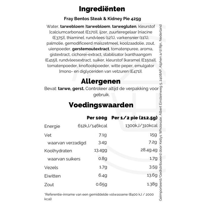 Fray Bentos Steak & Kidney 6x425g