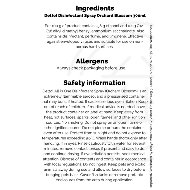 Dettol Disinfectant Spray Orchard Blossom 6x300ml
