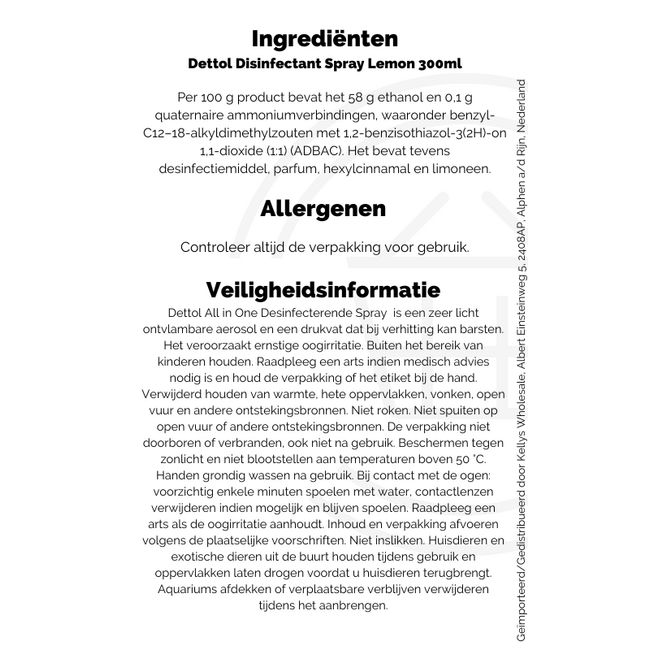 Dettol Disinfectant Spray Lemon 6x300ml