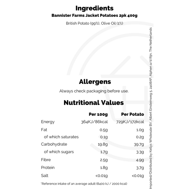 Bannister Farms Jacket Potatoes 2pk PM2,39 8x400g