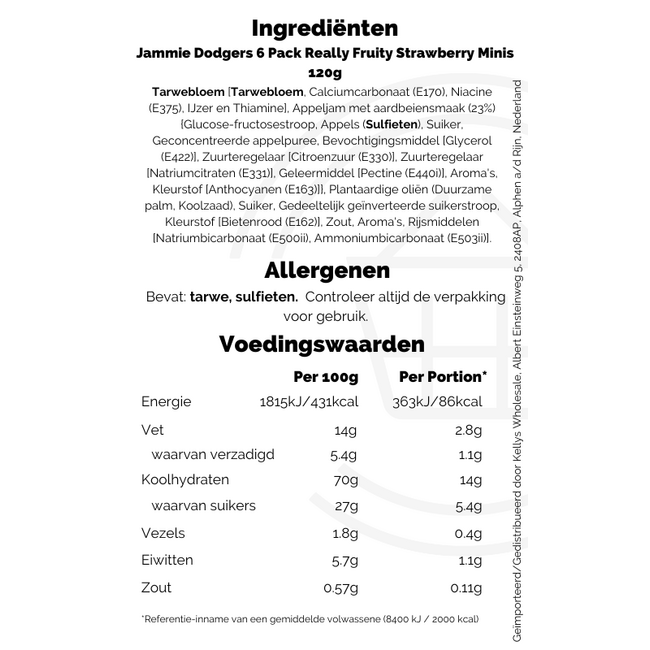 Jammie Dodgers 6 Pack Really Fruity Strawberry Minis 8x120g