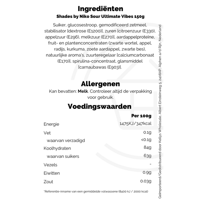 Shades by Niko Sour Ultimate Vibes 18x150g