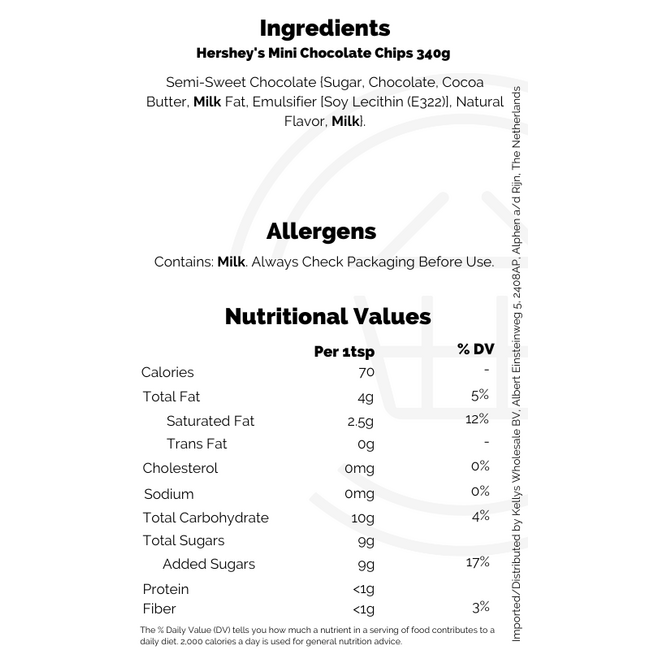 Hershey's Mini Chocolate Chips 12x340g