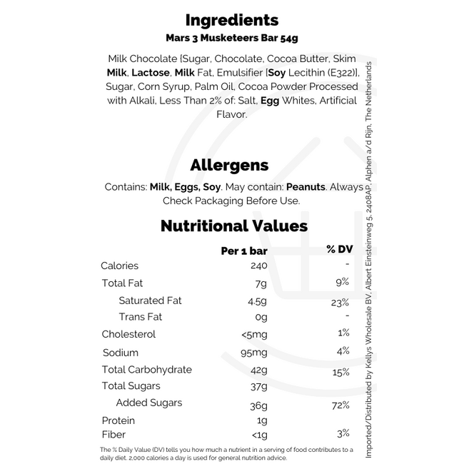 Mars 3 Musketeers Bar 36x54g