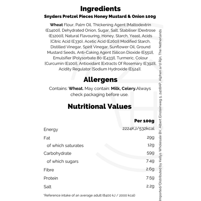 Snyders Pretzel Pieces Honey Mustard & Onion 10x110g