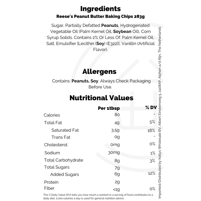 Reese's Peanut Butter Baking Chips 12x283g