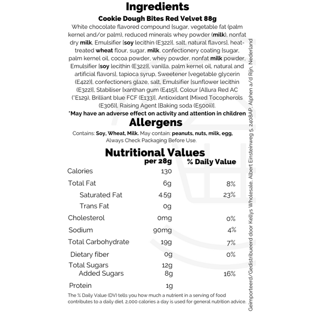Cookie Dough Bites Red Velvet 12x88g
