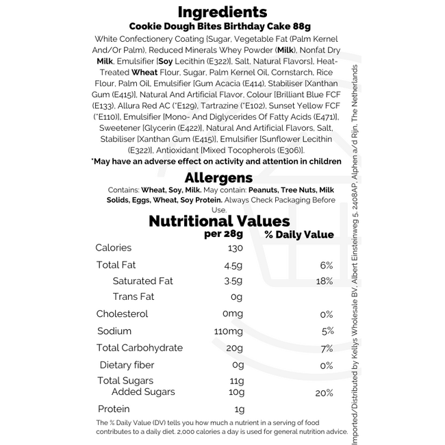 Cookie Dough Bites Birthday Cake 12x88g