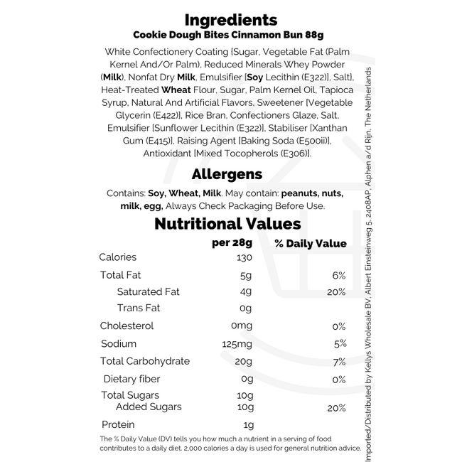 Cookie Dough Bites Cinnamon Bun 12x88g
