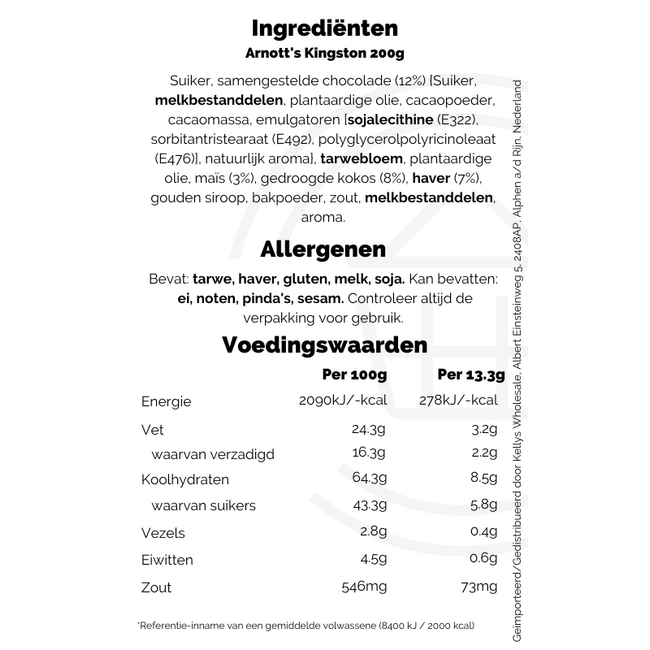 Arnott's Kingston 20x200g