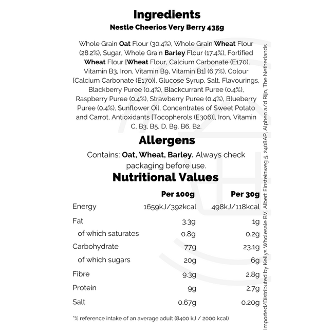 Nestle Cheerios Very Berry 7x435g