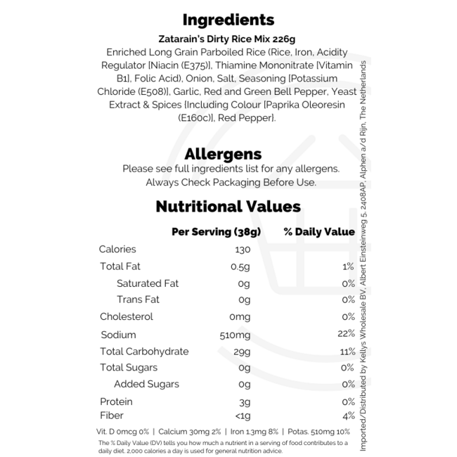 Zatarain's Dirty Rice Mix 8x226g