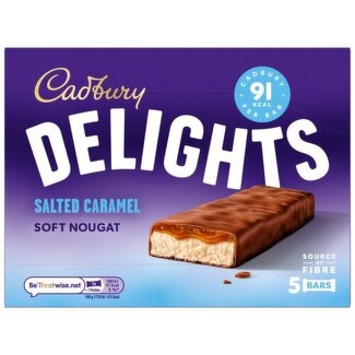 Cadbury  Cadbury Delights Salted Caramel Chocolate Nougat Bar 5 Pack 9x22 g