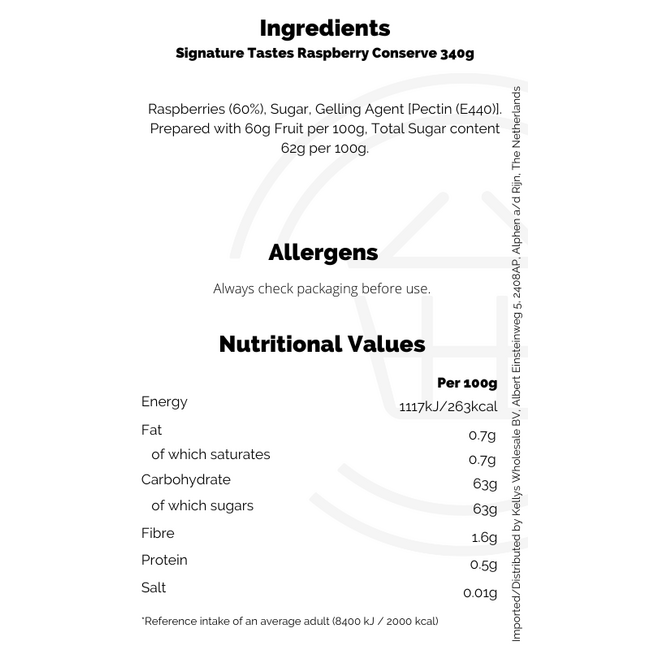 Signature Tastes Raspberry Conserve 12x340g