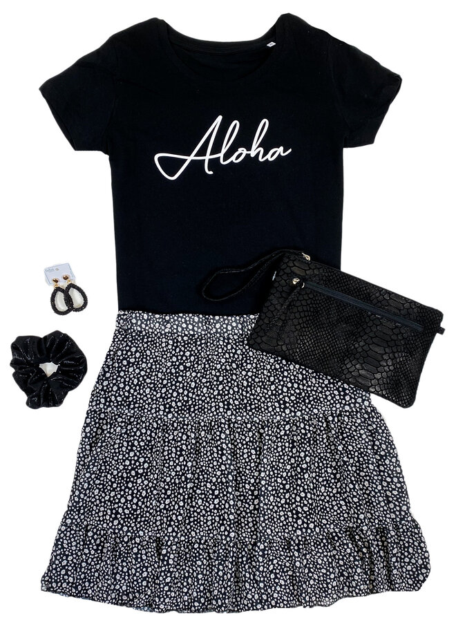 Shirt Zwart/Wit - 'Aloha' - Supersale