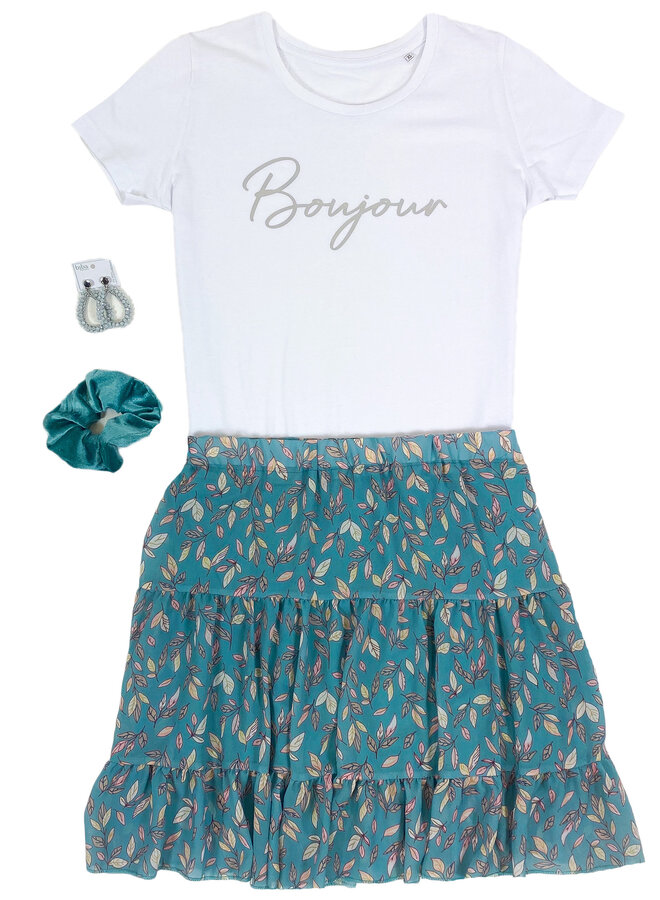 Shirt Zwart/Wit - 'Bonjour' - Supersale