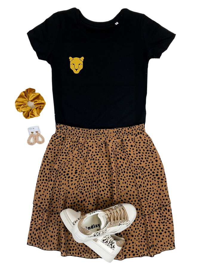 Shirt Zwart/Wit - 'Panterkop (mini)' - Supersale