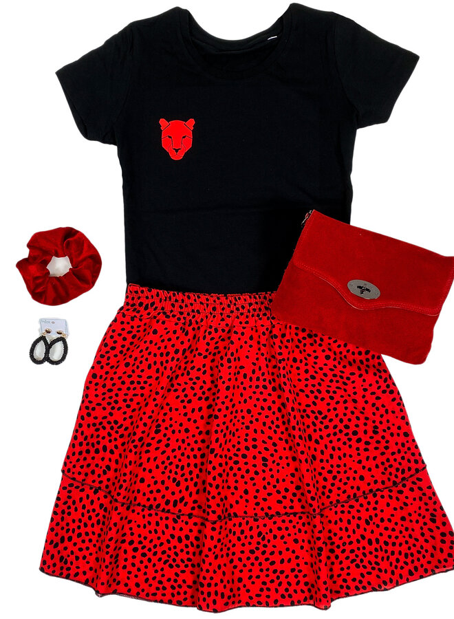 Shirt Zwart/Wit - 'Panterkop (mini)' - Supersale