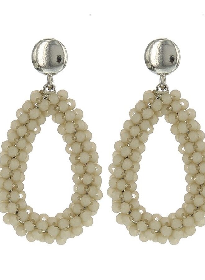 Oorbellen Zilver Sparkle Beige