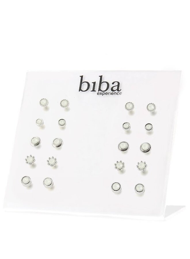 Oorknopjes - Wit/Zilver