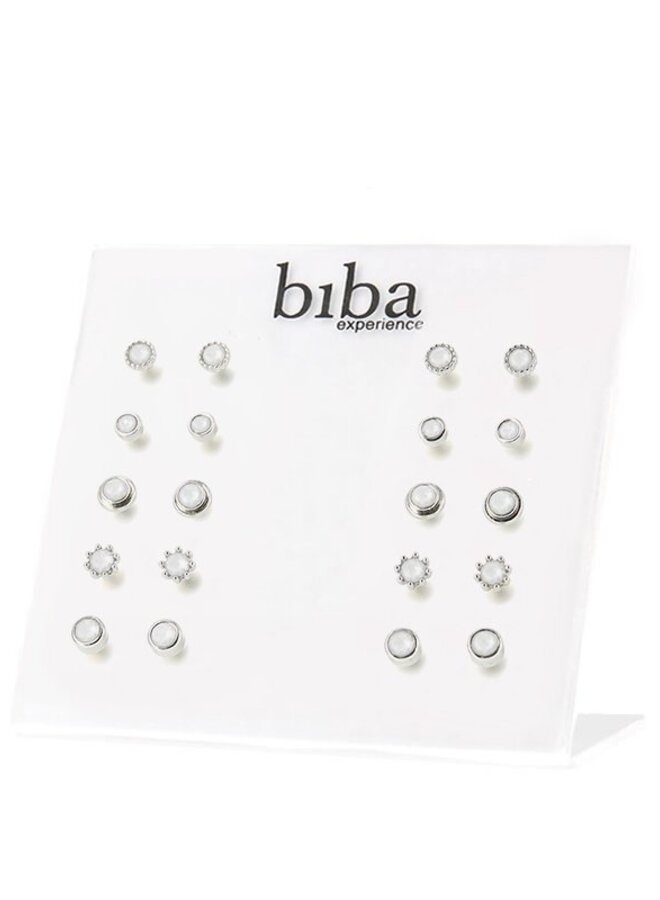 Oorknopjes - Wit/Zilver