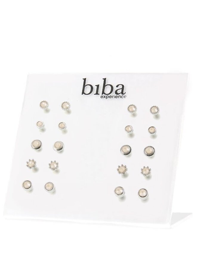 Oorknopjes - Beige/Zilver