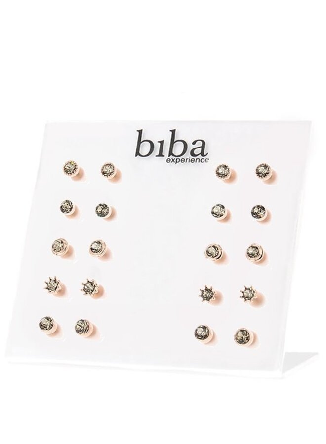 Oorknopjes Bruin/Rose- RIJ 4