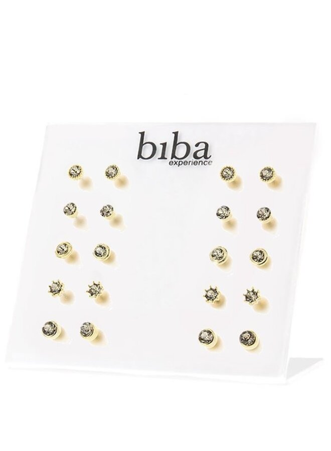 Oorknopjes - Grijs/Goud