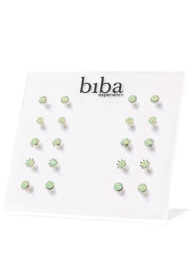 Oorknopjes - Crysolite Opal/Zilver