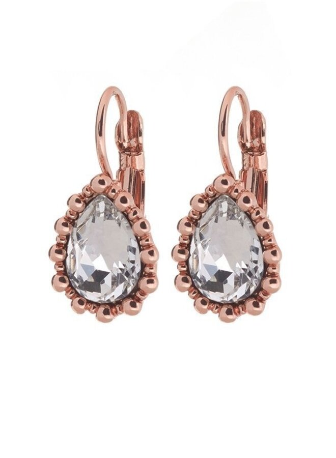 Oorbellen Amber-Crystal/Rose