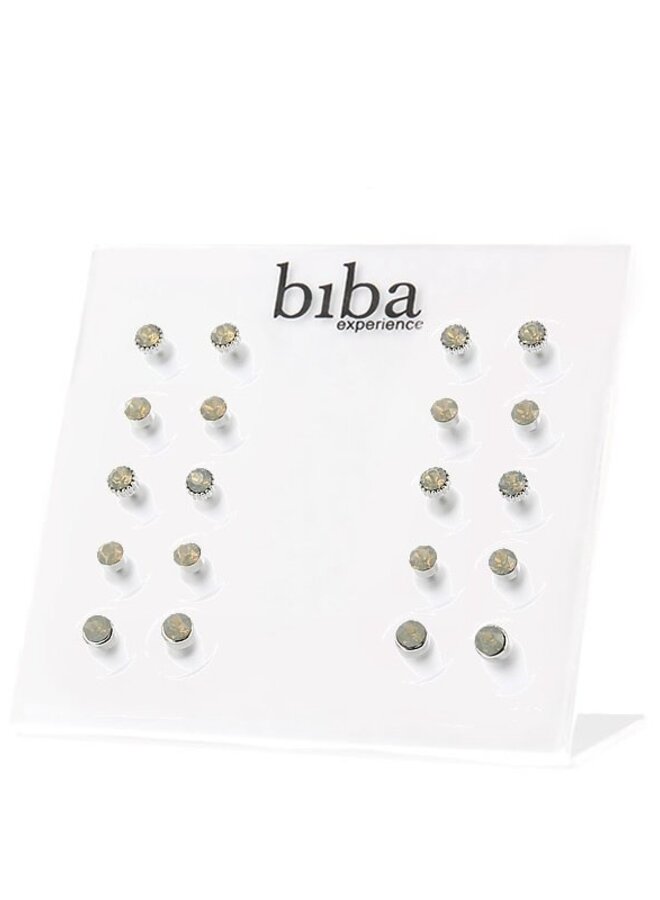 Oorknopjes  Grey Opal/Zilver-Rij 3