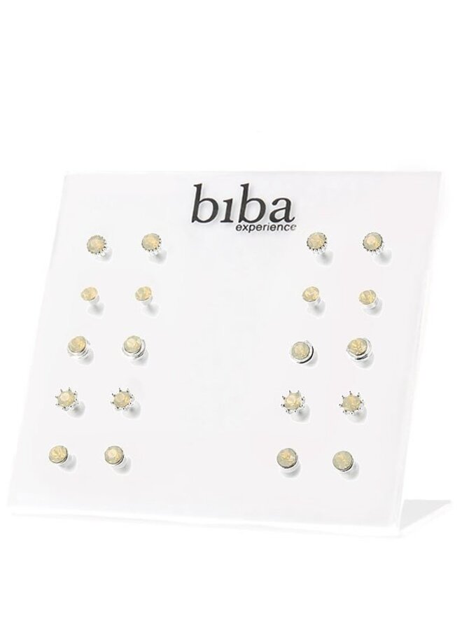 Oorknopjes Sand Opal/Zilver-RIJ 4