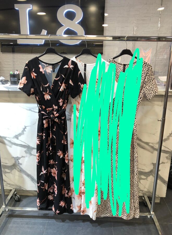 Maxi Jurk Manon Zwart/Roze