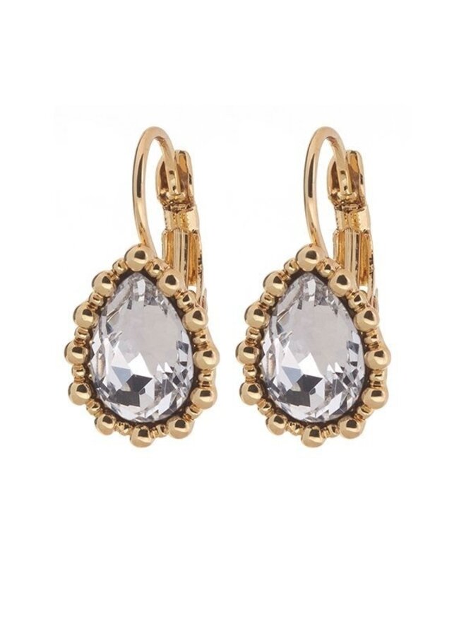 Oorbellen Amber-Crystal/Goud